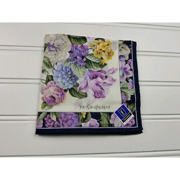 Yves Saint Laurent Cotton Handkerchief Neckerchief Bandana Scarf - Picture 1 of 2